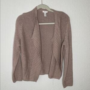 Chico's Beige Open Front Cardigan womens size 1/medium